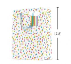 SAC CADEAU MOYEN - POIS ARC-EN-CIEL MAT